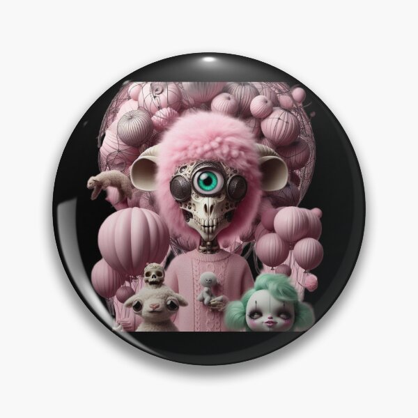 Item preview, Weirdcore Cyclops Skull Creature with Pink Balloons designed and sold by LujziWorld.