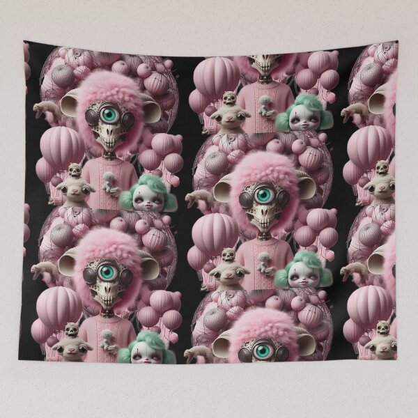 Item preview, Weirdcore Cyclops Skull Creature with Pink Balloons designed and sold by LujziWorld.