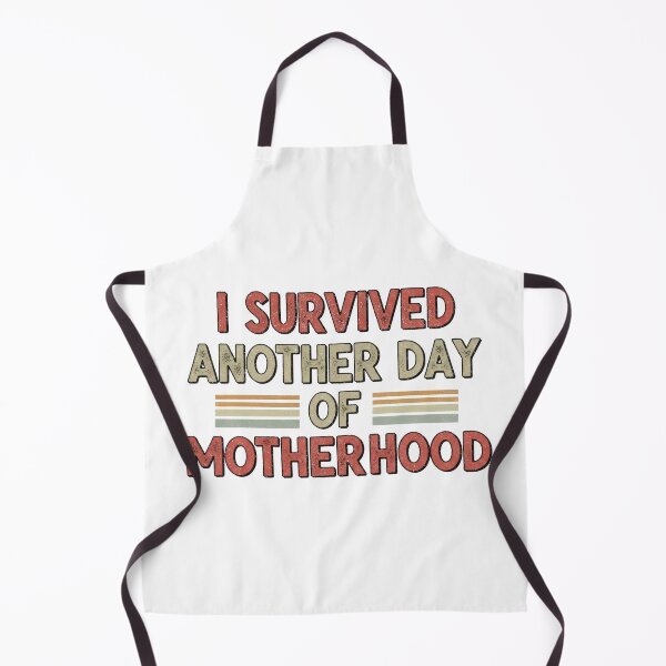 Item preview, I Survived Another Day of Motherhood – Funny Mom Life Retro Quote designed and sold by PlumArtDesign.