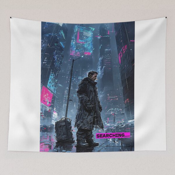 Item preview, Searching - Cyberpunk City Detective Art designed and sold by Modern Nest Art.
