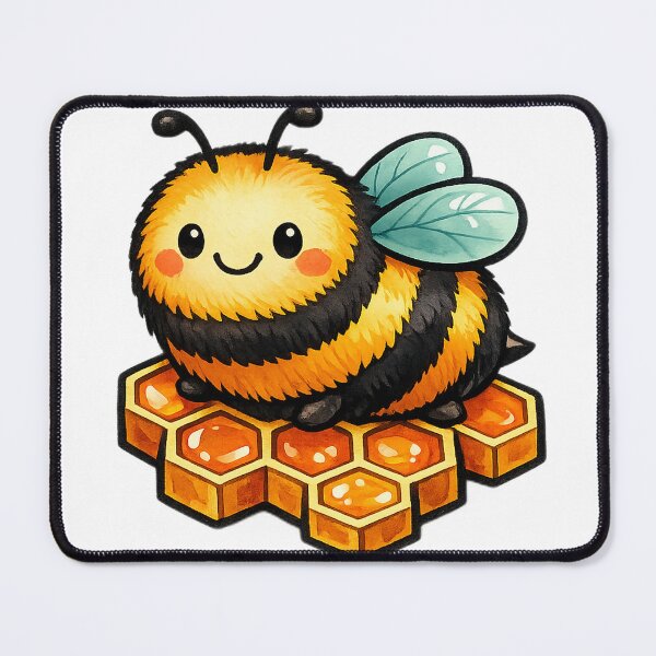 Item preview, Chubby Honeybee on Golden Honeycomb Hexagons designed and sold by eignvalue.