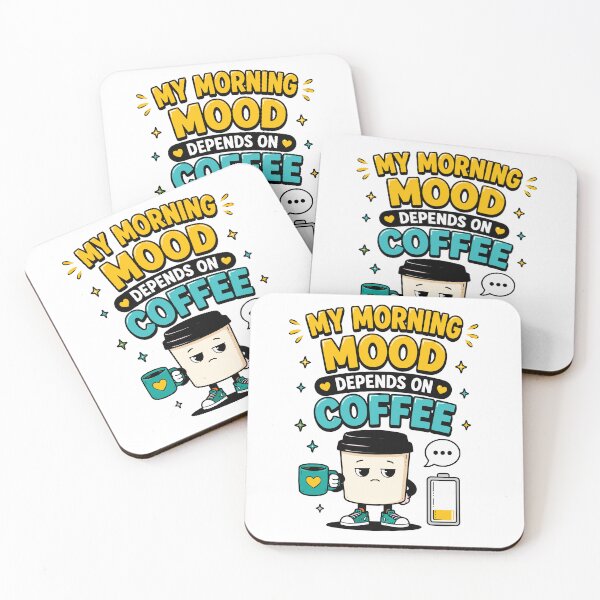 Item preview, My Morning Mood Depends On Coffee Funny Quote designed and sold by Gift Phrase Studio.
