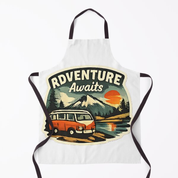 Item preview, Adventure Awaits Vintage Camper Van – Mountain Sunset Travel Design designed and sold by vansaidshop ⭐⭐⭐⭐⭐.