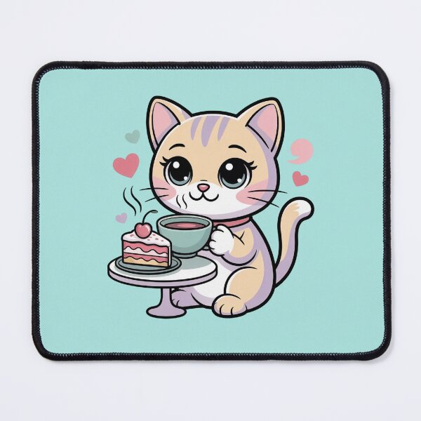 Item preview, Cute Kawaii Cat - Tea and Cake designed and sold by WikaKowalczyk.
