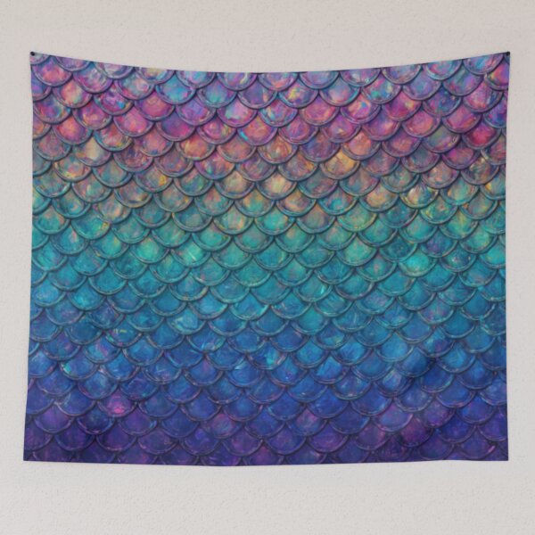 Item preview, Pretty Mermaid Scales Print designed and sold by SeaStarMermaids.