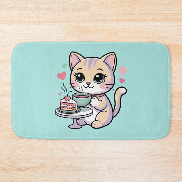 Item preview, Cute Kawaii Cat - Tea and Cake designed and sold by WikaKowalczyk.