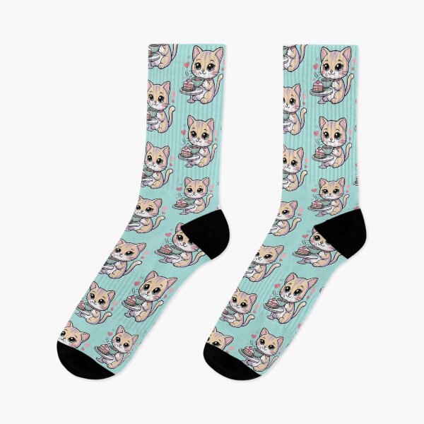 Item preview, Cute Kawaii Cat - Tea and Cake designed and sold by WikaKowalczyk.