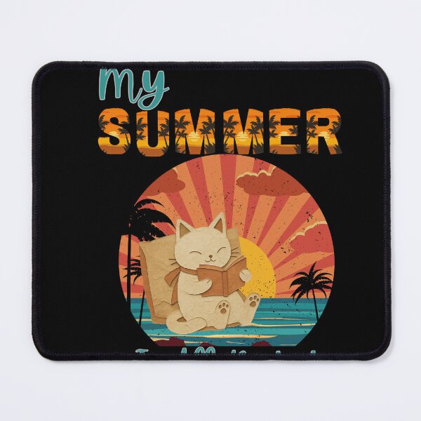 Item preview, My Summer Is All Booked Cute Cat Book Lover Summer Reading Design designed and sold by Pixiorra.