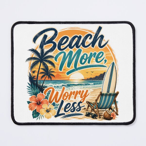 Item preview, Beach more, worry less designed and sold by Side Quest Co..