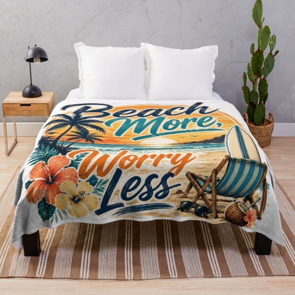 Item preview, Beach more, worry less designed and sold by Side Quest Co..