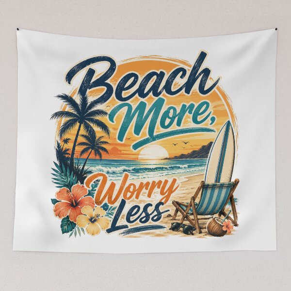 Item preview, Beach more, worry less designed and sold by Side Quest Co..