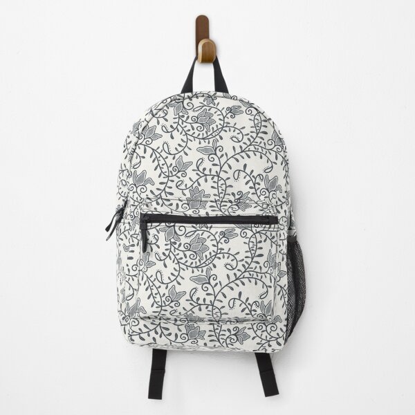 Item preview, Blue and White Modern Paisley Vining Floral Block Print Pattern designed and sold by chrisdembinski.