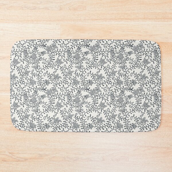 Item preview, Blue and White Modern Paisley Vining Floral Block Print Pattern designed and sold by chrisdembinski.