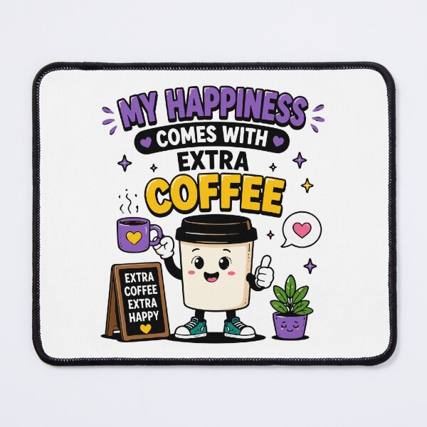 Item preview, My Happiness Comes With Extra Coffee Funny Quote designed and sold by Gift Phrase Studio.