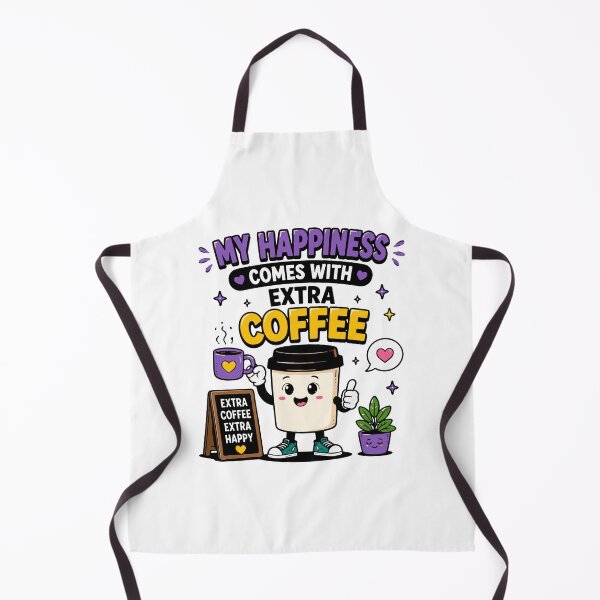 Item preview, My Happiness Comes With Extra Coffee Funny Quote designed and sold by Gift Phrase Studio.