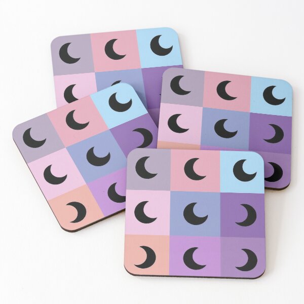 Item preview, Black moons on pink designed and sold by uunaa.