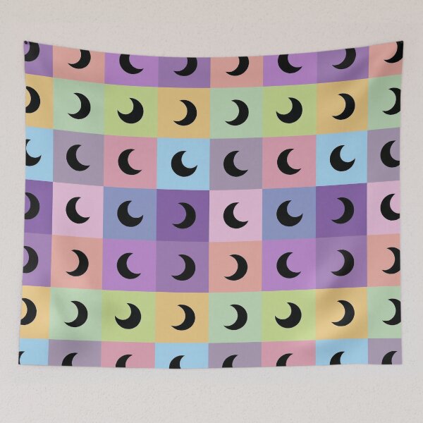 Item preview, Black moons on pink designed and sold by uunaa.