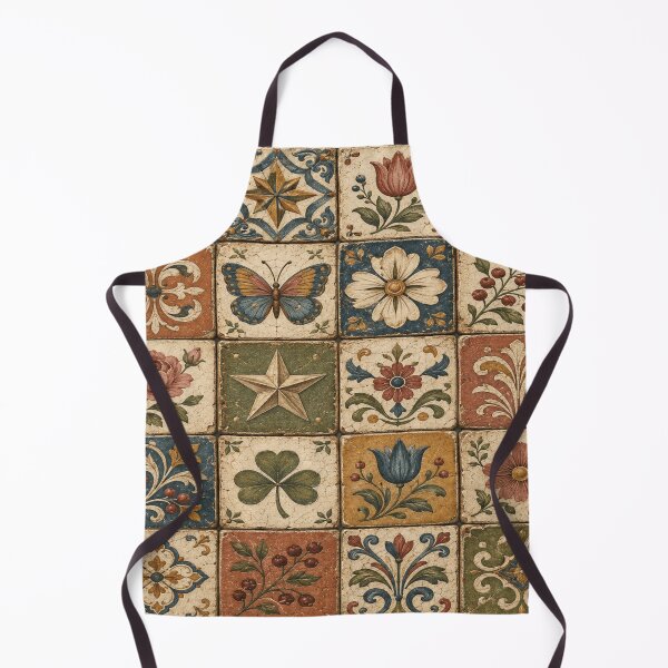 Item preview, Folk Floral Ceramic Patchwork Cottagecore Tile Art Tee designed and sold by POD DYNASTY.