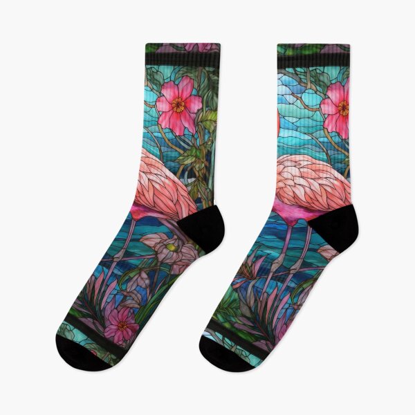 Item preview, Tropical Flamingo Stained Glass Art designed and sold by pinkal.