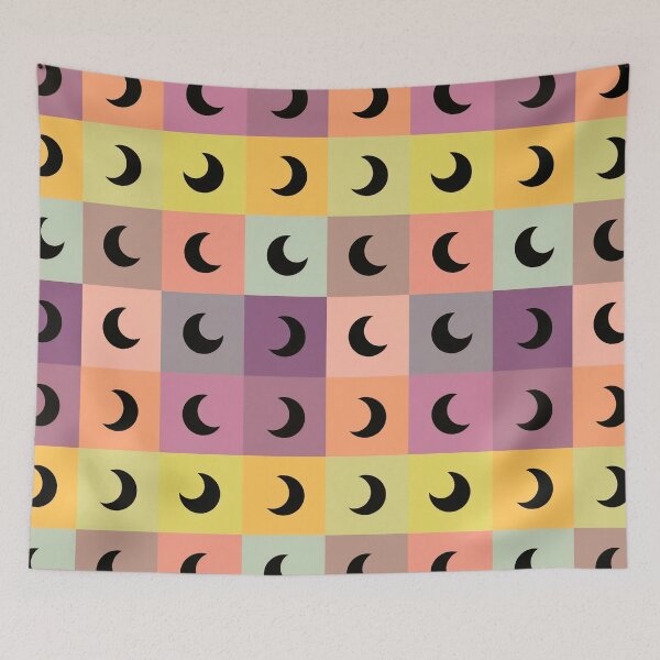 Item preview, Black moons on yellow designed and sold by uunaa.