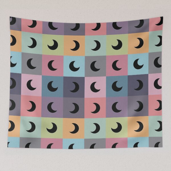 Item preview, Black moons on blue designed and sold by uunaa.