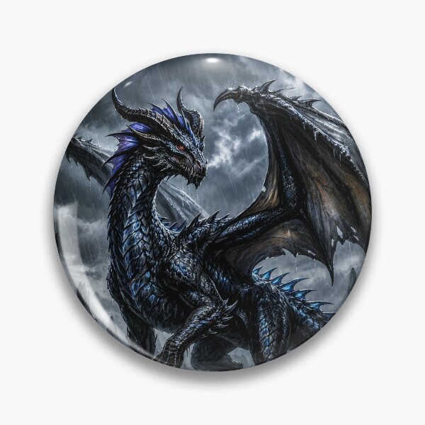 Item preview, Storm Dragon of the Black Tempest | Dark Wyvern Fantasy Art designed and sold by DrakariArt.