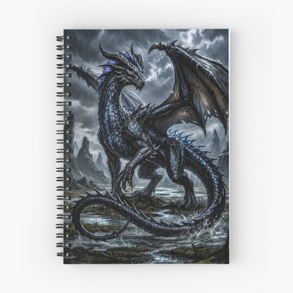 Item preview, Storm Dragon of the Black Tempest | Dark Wyvern Fantasy Art designed and sold by DrakariArt.