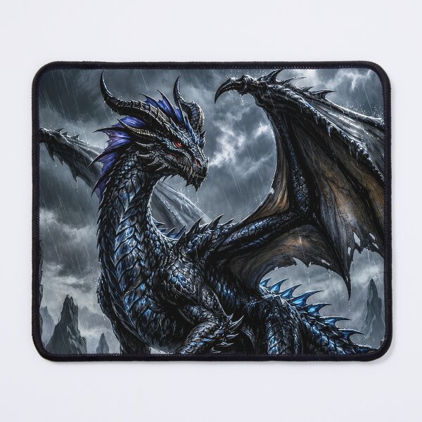 Item preview, Storm Dragon of the Black Tempest | Dark Wyvern Fantasy Art designed and sold by DrakariArt.