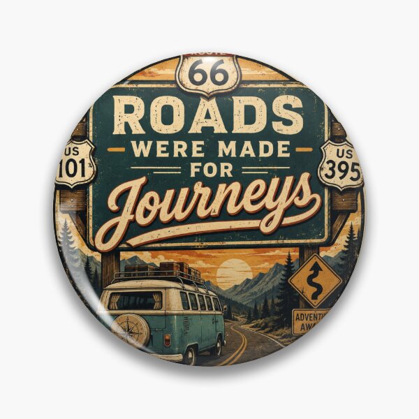 Item preview, Roads Were Made For Journeys Retro Road Trip Travel Sticker designed and sold by Omanut Studio — By Ashwin..