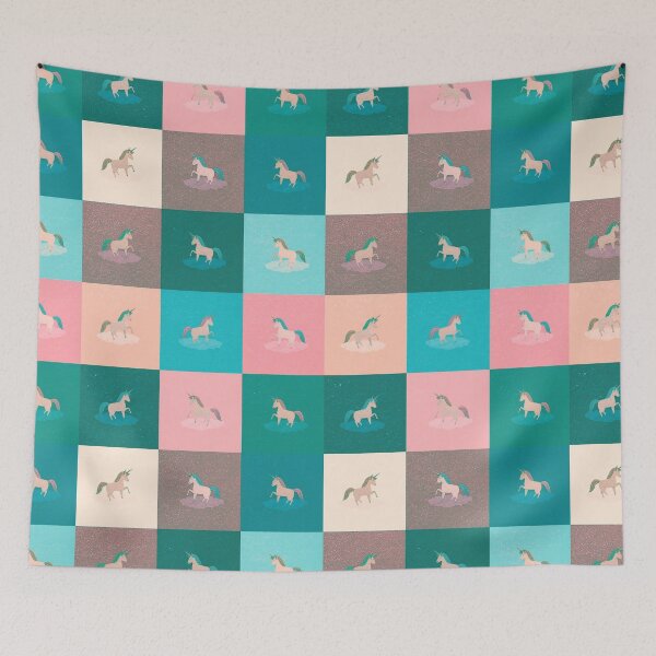 Item preview, Turquoise unicorns designed and sold by uunaa.