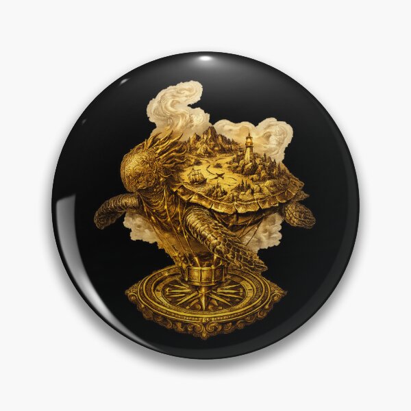 Item preview, Dragon Turtle World — Gold Ancient Fantasy Compass Art designed and sold by ArtoryWorks.