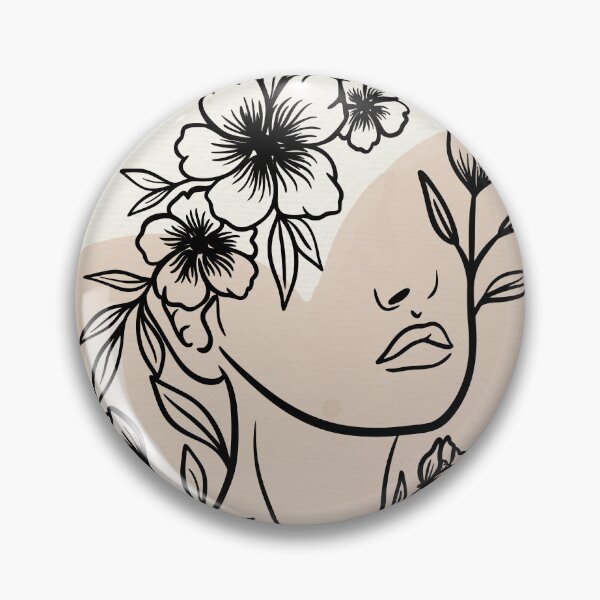 Item preview, Aesthetic Flower Head Woman Line Art - Boho Floral Female Portrait Poster designed and sold by Mora  Lisa.