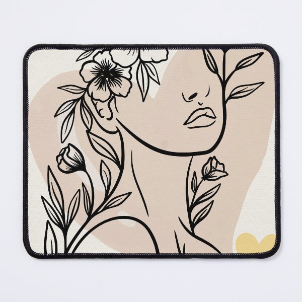 Item preview, Aesthetic Flower Head Woman Line Art - Boho Floral Female Portrait Poster designed and sold by Mora  Lisa.