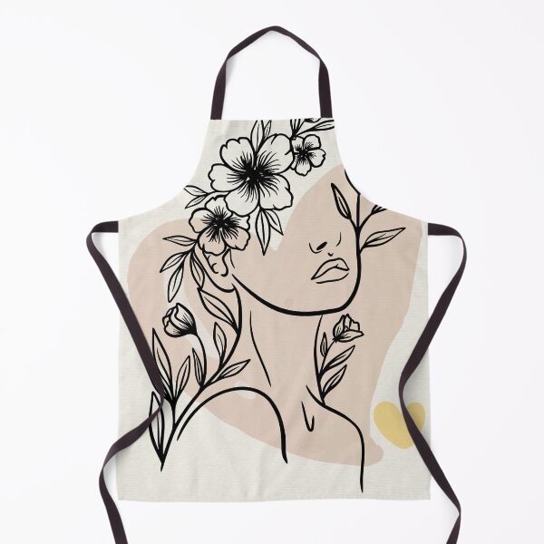 Item preview, Aesthetic Flower Head Woman Line Art - Boho Floral Female Portrait Poster designed and sold by Mora  Lisa.