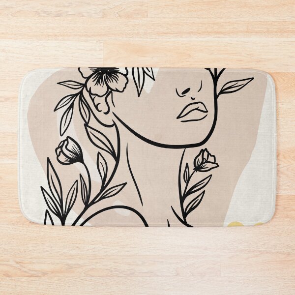 Item preview, Aesthetic Flower Head Woman Line Art - Boho Floral Female Portrait Poster designed and sold by Mora  Lisa.