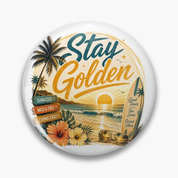 Item preview, Stay golden beach vibes designed and sold by Side Quest Co..