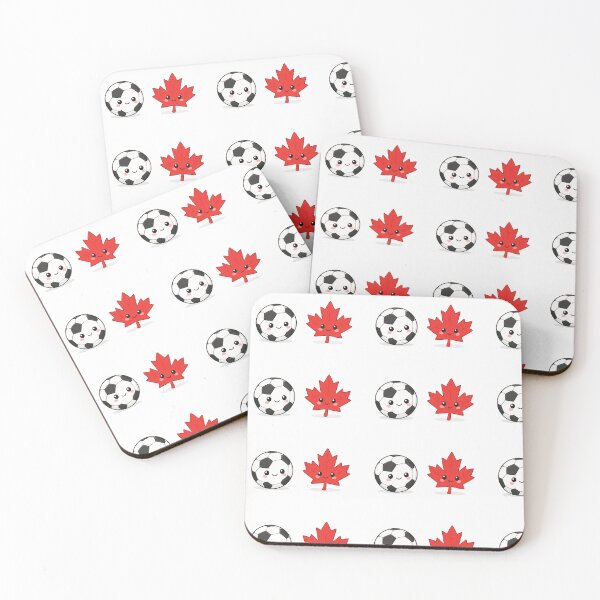 Item preview, draw cute simple illustration of soccer ball and maple leafcute simple designed and sold by PaintMeWorld.