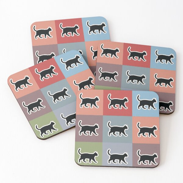 Item preview, Orange patchwork black cats designed and sold by uunaa.