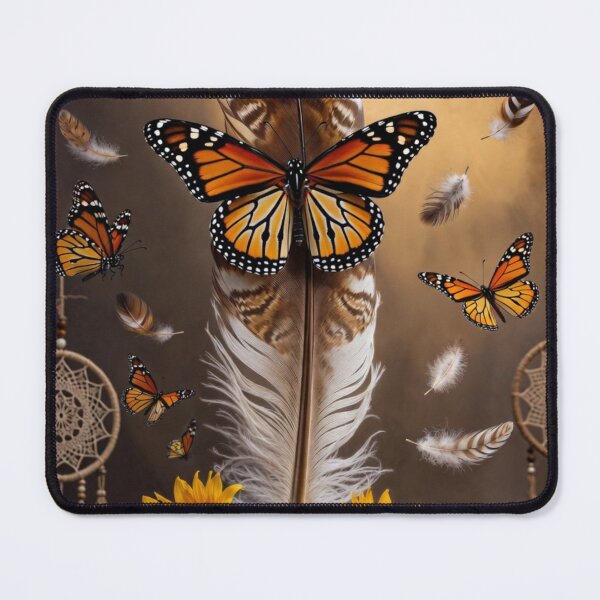 Item preview, Monarch Butterfly Feather Dreamcatcher Art | Sunflower Boho Nature Design designed and sold by GalleryPeak.