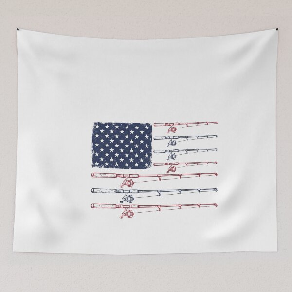 Item preview, Vintage USA Flag Fishing Rods Patriotic Fisherman Desig designed and sold by Paper Drip.