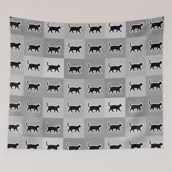 Item preview, Gray patchwork black cats designed and sold by uunaa.