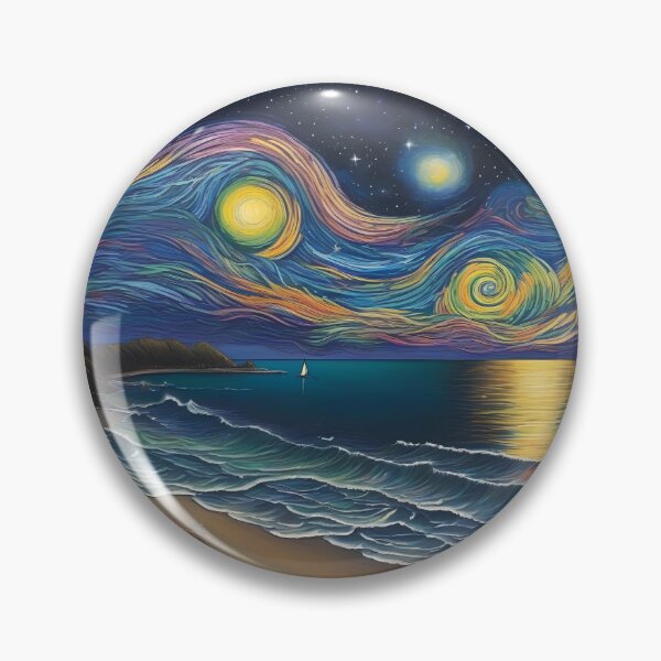 Item preview, Ocean Symphony – Starry Night Impressionist Seascape designed and sold by UmSkelig834.