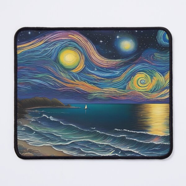 Item preview, Ocean Symphony – Starry Night Impressionist Seascape designed and sold by UmSkelig834.