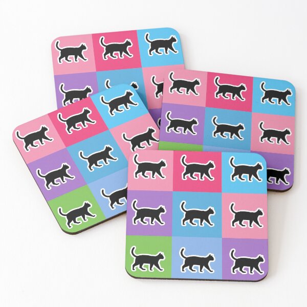 Item preview, Rainbow patchwork black cats designed and sold by uunaa.