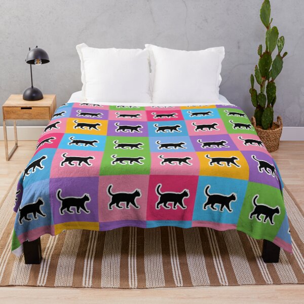 Item preview, Rainbow patchwork black cats designed and sold by uunaa.