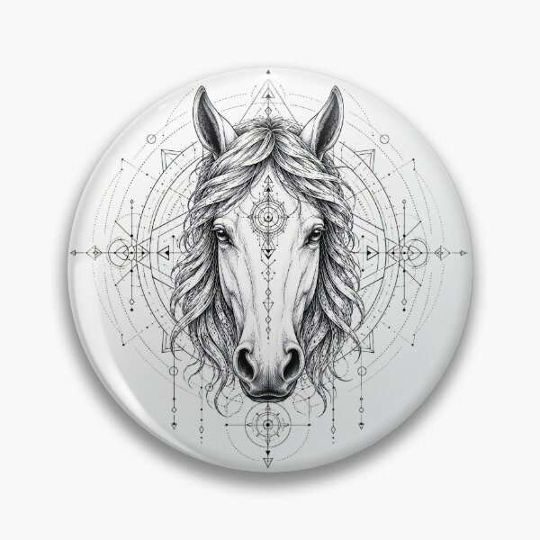 Item preview, Horse Head Sacred Geometry Mandala | Courage, Independence & Spiritual Strength designed and sold by suryabumblee.
