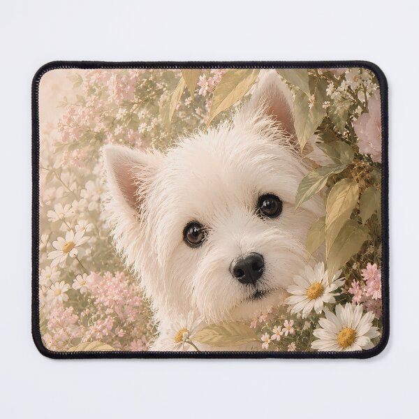Item preview, Cute West Highland White Terrier Among Roses designed and sold by ManJiangHong.
