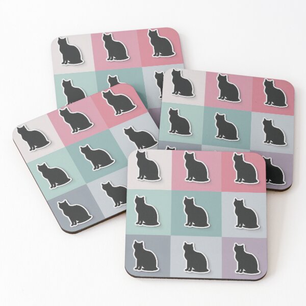 Item preview, Blue patchwork black cat designed and sold by uunaa.