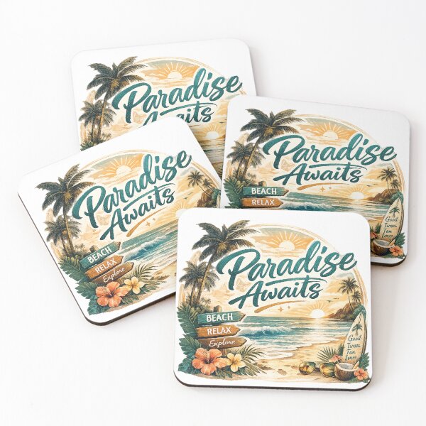 Item preview, Tropical paradise beach vacation designed and sold by Side Quest Co..