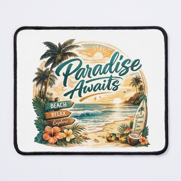 Item preview, Tropical paradise beach vacation designed and sold by Side Quest Co..